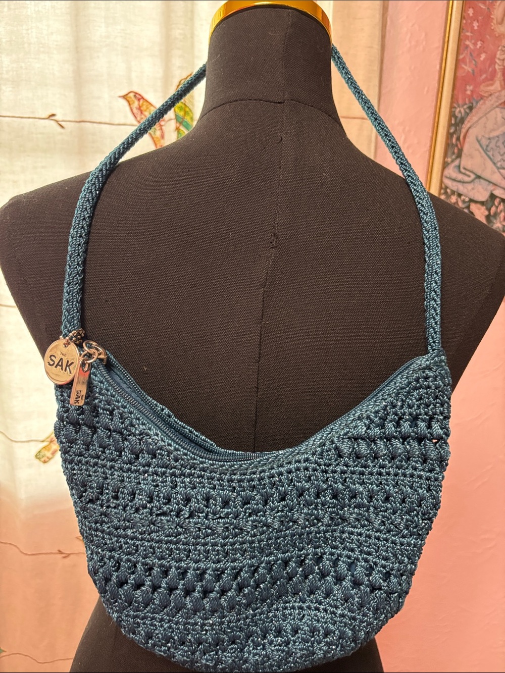 The Sak Teal Crochet Hobo Bag - Picture 1 of 3